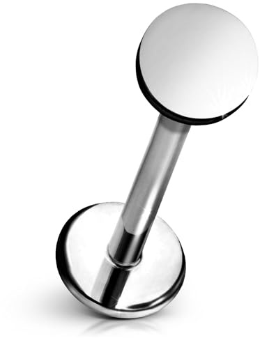 Cords Club Circle Flat Back Stud – ASTM-F136 Implant Grade Titanium - Push Pin Design for Sensitive Ears – Available in 18K Gold Plated & Titanium Silver (Single Earring)