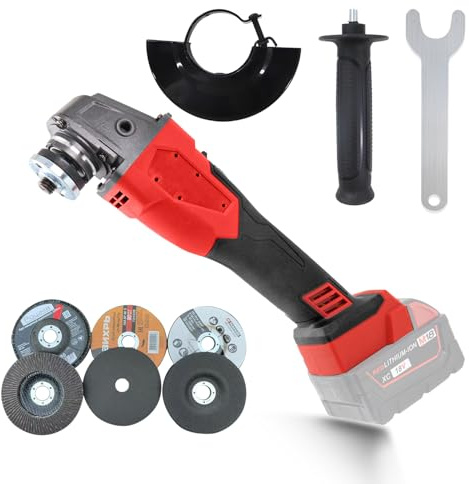 Batteridriven vinkelslip för Milwaukee 18 V batteri, borstlöst slipverktyg 12 000 RPM med 6 st 125 mm slipskivor för skärning, slipning, polering, barverktyg