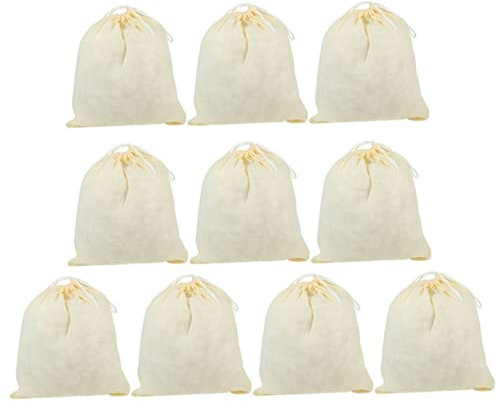 DINHEAROM 10piezas Bolsa Filtrante De Cordón Para Infusiones y Especias De Unidades Para Preparar Caldo Té Residuos