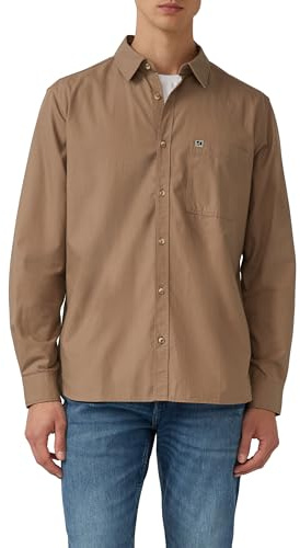 s.Oliver Regular Fit: Checked Cotton Shirt with Kent Collar, 8623_Light Brown, XX-Large