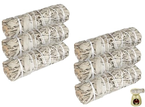 6 White Sage, White Sage Smoking, Premium Incense Bundle, 100% Controlled and Sustainable Harvest, Eliminates Negative Energies, for Spiritual and Energetic Rituals