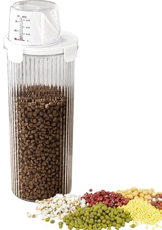 Huayeex Boîte De Stockage Aliments Animaux | Boîte Hermétique pour Croquettes - Grande Capacité Hermétique Bec Verseur et Doseur pour Friandises Accessoire Cuisine