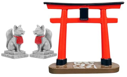 SEWACC Decorazione per Acquario Torii in Resina Colore Assortito, Ornamento Resistente Senza Sbiadimento, per Decorazione da Giardino All'aperto e Micro Paesaggio Acquatico