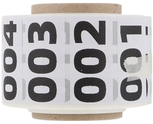 FOMIYES Adesivi Numerati Circolari 40x20mm Termoadesivi per Inventario e Magazzino, Etichette Adesive Numeri Consecutivi, 1000 Pezzi per Organizzazione Merci e Attrezzature