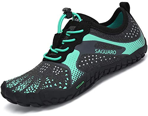 SAGUARO Unisex barn barfotaskor snabbtorkande vandringsskor lätta löparskor storlek 24–36, Grön, 29 EU