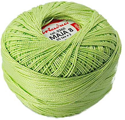Pearl Crochet Cotton Embroidery Ball Yarn 229yd/210m Quality Thread 50g Size 8 Pastel Green (360)