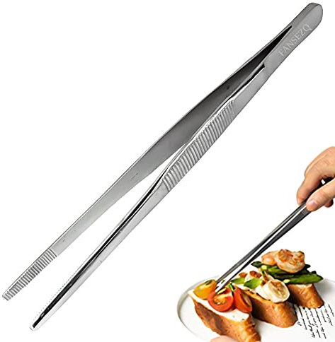 30cm ​brucelles de barbecue en acier inoxydable 304, Pince Cuisine, Pince pour la Cuisine, brucelles de cuisine professionnelles avec brucelles à long manche, brucelles de barbecue multifonctionnelles