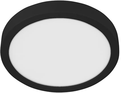 EGLO LED Deckenleuchte Fueva 5, Ø 28,5 cm, Aufbauleuchte, Bad-Deckenlampe aus Metall in Schwarz und Kunststoff Leuchtfläche in Weiß, Badezimmer Lampe, LED Aufbaulampe neutralweiß, IP44