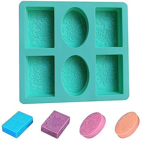Moule Savon, Moule à Savon en Silicone, Moulle a Savon Fait Maison, Soap Mold, Fournitures de Fabrication de Savon Moule de Cuisson Doux Antiadhésif pour Muffins à Cupcakes,Pour Fait Maison Artisanat
