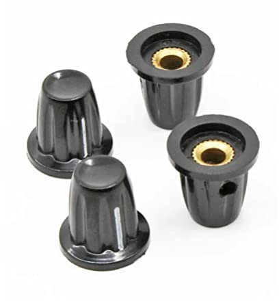 MANOPOLA BACHELITE POTENZIOMETRO 4mm K17-01 diametro 15.5mm a vite nero silver