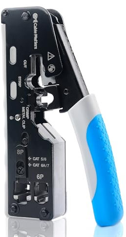 Cable Matters - Outil de sertissage Ethernet modulaire tout-en-un Cat 8 (Outil de sertissage Cat5 Cat6 Cat7 Cat8) pour connecteurs pass-through blindés