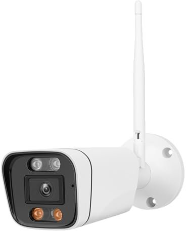 DIYTECH 4MP WiFi HD IP-kamera, övervakning, säkerhet, rörelsedetektering, mörkerseende, kompatibel iOS och Android (P2P, 1080p) (utomhuskamera)