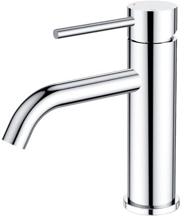 Forious Rubinetto da Bagno Lavabo, Rubinetto Miscelatore Monocomando con Finitura Cromata per il Lavandino del Bagno, WC Degli Ospiti