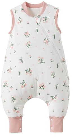 LULUMONKEY Baby Winter Sleeping Bag with legs 2.5 Tog, Soft Cotton Toddler Wearable Blanket for Baby Girls and Boys, Baby Sleeping Bag with Feet, 1-2 Years