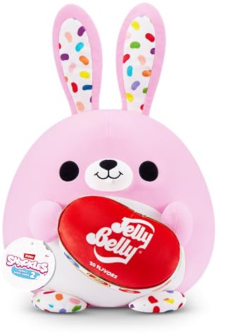 Snackles Series 2 Wave 2, Snack Swap, Bunny, 20 cm by ZURU Cuddly Squishy Comfort Plush with License Snack Brand Accessory (Bunny, Jelly Belly)