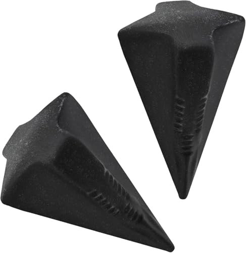 Goulifan 2 piezas de separadores de madera en forma de rombo de 4 lados, cuña de 1,6 kg, cuña para dividir madera, granada de madera, cuña negra, sólida y segura