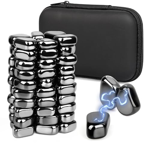 Yegookay 60 Piezas 20×8mm Imanes de Hematita Negra Pegatinas de Refrigerador Innovadoras para Mejorar la Eficiencia Magnetis Irregular Adecuado para Refrigeradores Oficinas Escolares y Hogares