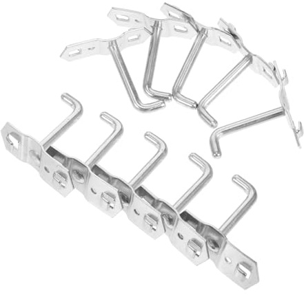 MAGICLULU 10 piezas Ganchos para Tablero Perforado de Resistente para Colgar Herramientas y Organizar Garaje Accesorios de Almacenaje Versátiles para Pared y Taller
