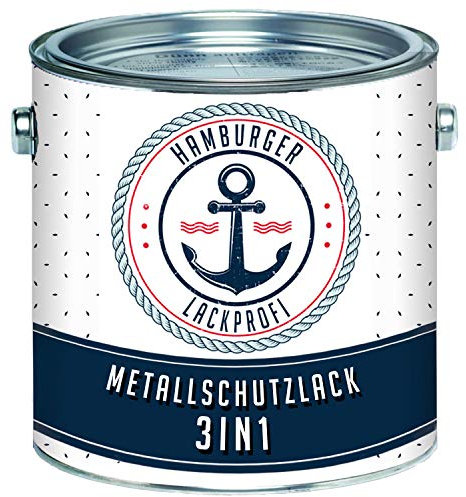 Pintura para metal exterior 3en1 satinado gris ratón RAL 7005 gris Pintura para metal 3 en 1 imprimación, protección antioxidante y capa de acabado en uno esmalte metálico (20 L) Hamburger Lack-Profi