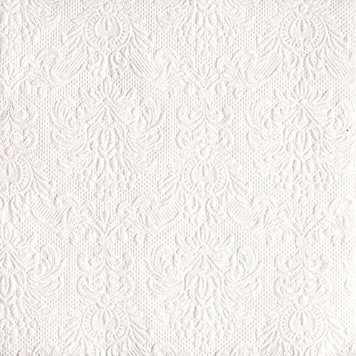Ambiente 60 Stück Elegance Dinner Serviette - geprägt - 40 x 40 cm - Farbe white weiß + 1 Luftballon Alles Gute