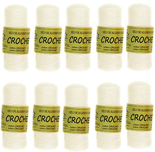 Hilo de Algodón perle para Ganchillo Crochet Amigurimi y otras labores Torrijo PERLE 5 zepelin (95 g * 10 unidades) color 43121 CRUDO