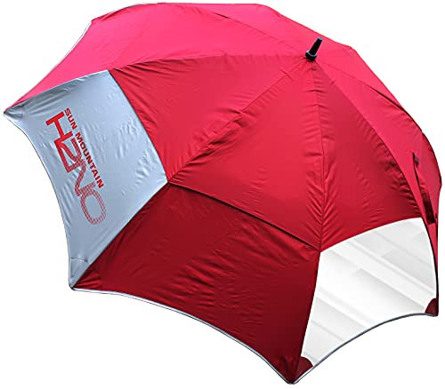 Sun Mountain H2NO Vision Golf Umbrella - 68 Inch Dual Canopy, Double Vision Window, Windproof, Waterproof, Automatic Opening, Burgundy