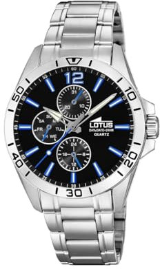LOTUS Herren Chronograph Edelstahl Silber-Schwarz-Blau, Durchmesser: 42mm, Wasserdichtigkeit: 5 Bar, 18812/4