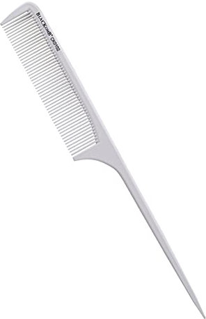 Blackomb - Professioneller keramischer Friseurkamm | Toupierkamm mit Nadelstiel | Antistatischer Kamm | Nadelstielkamm | hochwertiger Haarkamm | Weiß