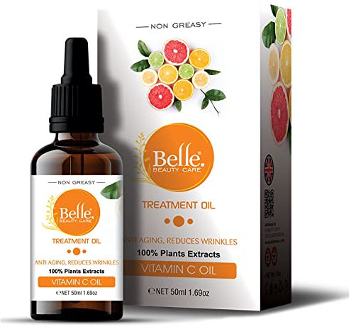 Vitamin C Oil, Non Greasy, Face Oils, Vitamin C Face Oil Treatment for Normal to Dry Skin 50mL1.69oz by Belle