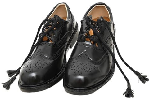 Ghillie Brogue Shoes Black Leather Ghillie Brogues Scottish Kilt Shoes UK 7-12 (UK_Footwear_Size_System, Adult, Men, Numeric, Medium, Numeric_10)