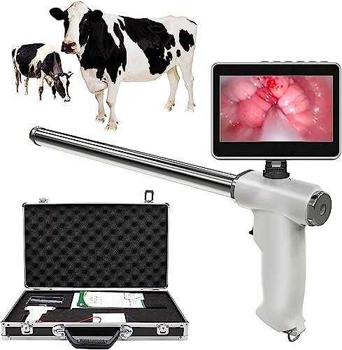 Instrument de Pistolet d'insémination Artificielle, Endoscope visuel de Vache Sperm AI Gun Dispositif Artificiel Deferens Kit d'élevage vétérinaire avec écran Rotatif