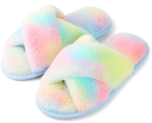 Riemot Zapatillas casa Mujer Deslizadores Peludos para Mujer,apatillas mullidas con Plantillas Suaves y acogedoras de,Zapatillas para casa Interior y Exterior chanclas