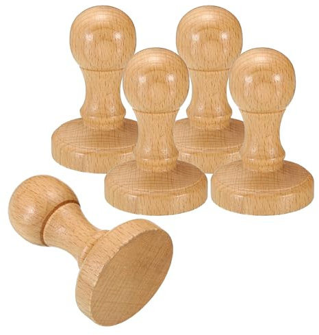 PATIKIL 40mm Stempelholzgriff, 5er Pack Holzknöpfe Stempelhalter für Stempelherstellung DIY Basteln Scrapbooking, Braun