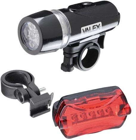 Valex SET Luci per Bicicletta, Fanali anteriore e posteriore