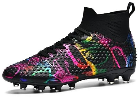 Womens High-top Football Boots Girls Athletic Football Cleats Professional Spikes for Outdoor Soccer Shoes