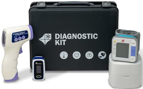 Kit diagnostico Pulsossimetro, Sfigmomanometro da Polso, Termometro infrarossi