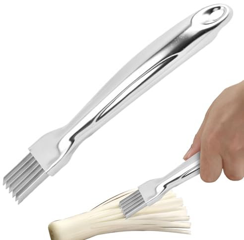 Taglierina in acciaio inox per cipolle verdi, affettatrice aglio e verdura, sicura per cipolle verdi e aglio, tritatutto per verdure, tritatutto con custodia, facile da pulire