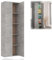 Büroschrank Betongrau 60x32x190 cm, Aktenschrank mit 5 Fächern, 2 Türen 2 Griffen, Bücherregal mit Tür aus Holzwerkstoff, für Wohnzimmer Schalfzimmer