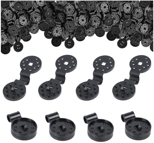 Grandeposi - Clips de fijación para red de sombreado de plástico con ojal para tela de sombra, tela cortavientos, red de protección, valla de jardín, color negro