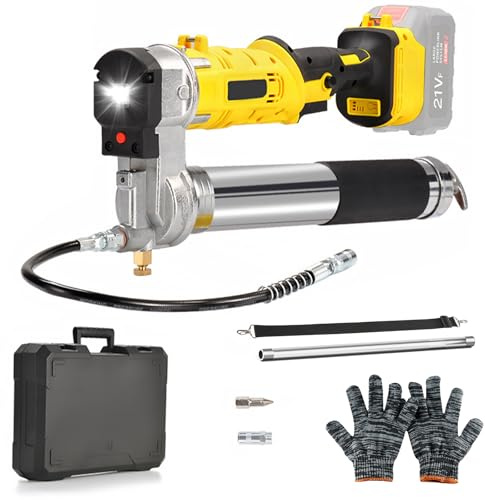 CISSIYOG Ingrassatore a Batteria Adatto per Makita 18V Battery, 2 in 1 Ingrassatore Elettrico, 10000 PSI 3,5 oz./min Pistola per Grasso con Luce LED, Senza Batteria e caricabatteria