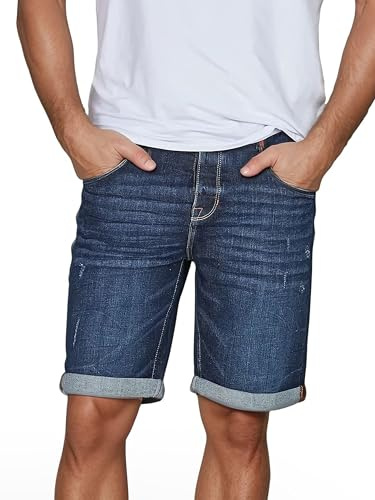 riverso RIVTom Pantalones vaqueros cortos para hombre, corte regular, algodón, bermudas, negro, gris y azul, w30, w31, w32, w33, w34, w36, w38, w40, w42