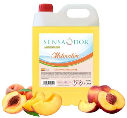 Ambientador, 5 Litros Garrafa, Profesional, Empresas, Negocio, Limpieza, Neutralizador, Buen olor, Aromatizador SENSAODOR (Melocotón)