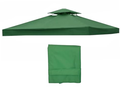 Pavillon-Abdeckungen, 3 x 3 m, wasserdicht, Terrassenüberdachung, Zelt, UV-beständig, 2 Etagen, für den Außenbereich, Garten, Sonnenschutz, grün, Ersatz-Pavillon-Abdeckungen