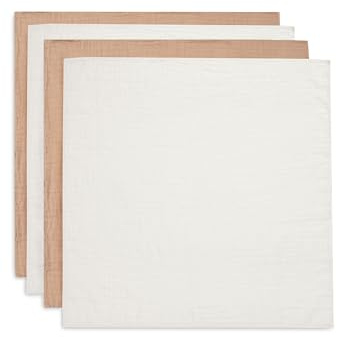 Jollein muslinduk baby – Biscuit/elfenben – 4-pack – 70 x 70 cm – 100% bomull – spottdukar baby – OEKO-TEX certifierad