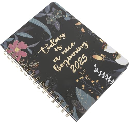 SEWACC Daily Planner Hardcover Notebook with Spiral Binding and Strap Weekly and Monthly Organizer for Work Travel Office Vacation Planner Agenda with Calendar and Appointment Reminder