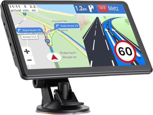 9 Inch Car Sat Nav for UK & Europe GPS Navigator with 2026 Offline Maps | FM Transmitter, Car, HGV, Van & Motorhome Routing, Free Map Updates, Speed Camera Alerts, Voice Guidance & UK Postcode Search