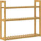 Casaria® Wandregal Holz Hängeregal 60x54cm 3 Ablagen Belastbarkeit 30kg Bad Wohnzimmer Flur Kinderzimmer Regal Küchenregal Bücherregal Wanddeko Bambus
