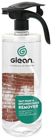 GLEAN Salt Stain & Efflorescence Remover | 1L | Fast Brick & Stone Cleaner | Removes White Salt Deposits | Ready-to-Use for Concrete, Brick & Walls | Neutraliser for Interior & Exterior Use