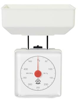 Home Bilancia da Cucina Meccanica in ABS Dietetica Bianco, Portata Peso Max: 0.5 kg, Standard, Medium