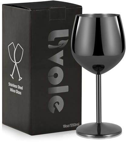 Livole Copas de vino tinto, copas de vino tinto de acero inoxidable, 550 ml, copas de vino tinto grandes, copas de cóctel de 18 onzas, irrompibles, juego de vasos de cóctel para restaurantes, fiestas,